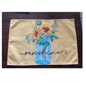 Farmhouse Table Placemats Spring Cottage Decor Floral Sunflower Decorations 4pc